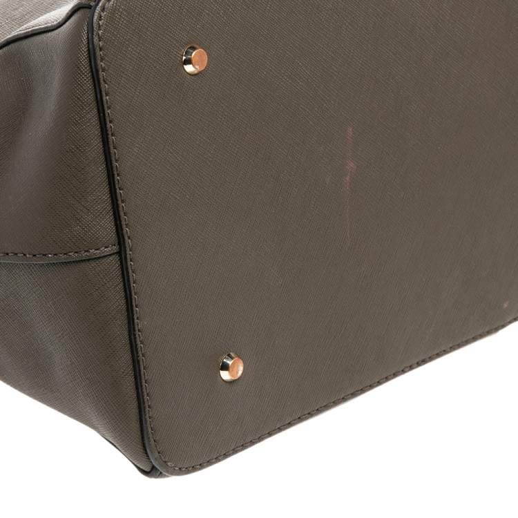 Pre Owned Dkny Brown Leather Double Zip Satchel