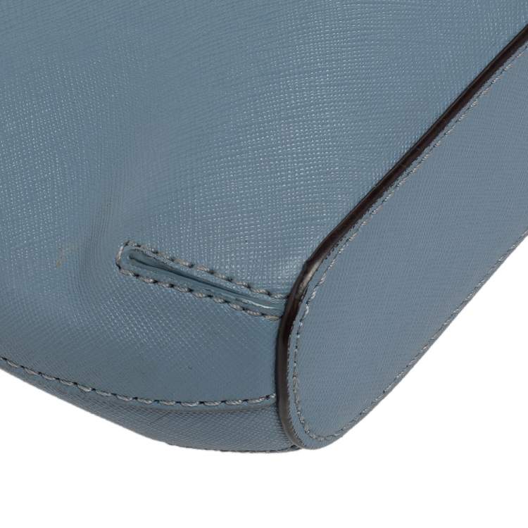 Pre Owned DKNY Light Blue Leather Chain Shoulder Bag