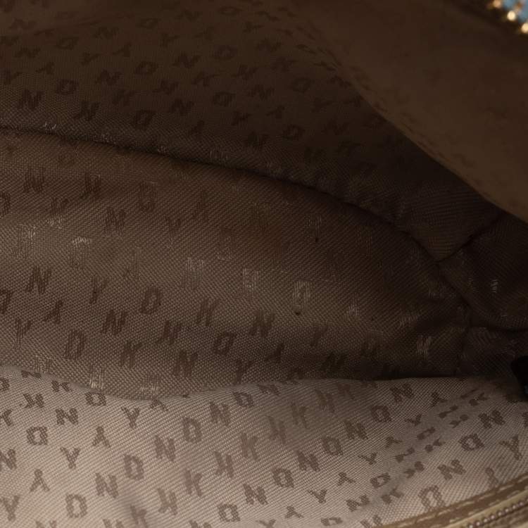 Pre Owned DKNY Light Blue Leather Chain Shoulder Bag