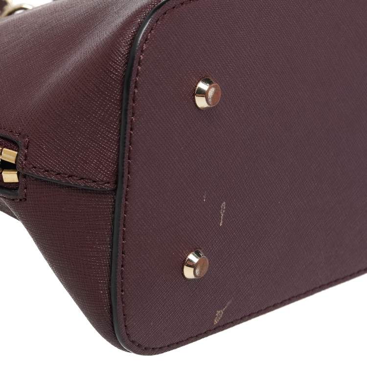 Pre Owned Dkny Brown Leather Dome Chain Satchel 
