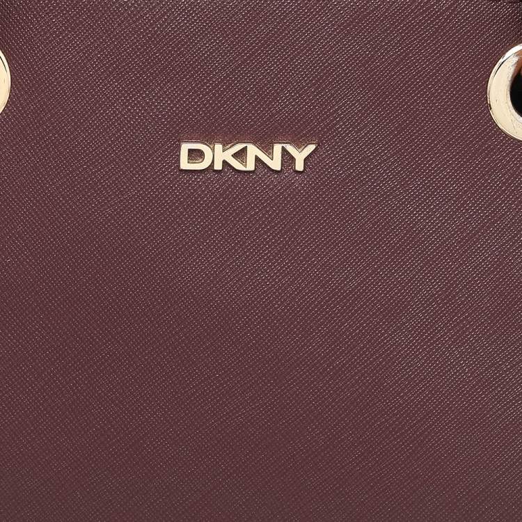 Pre Owned Dkny Brown Leather Dome Chain Satchel 