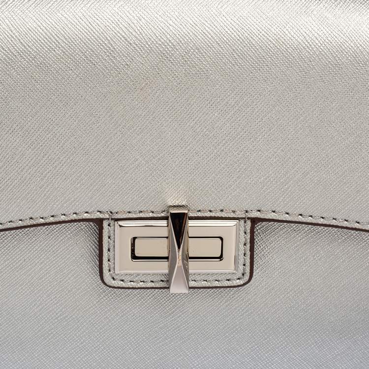 Pre Owned Dkny Silver Leather Jojo Mini Satchel