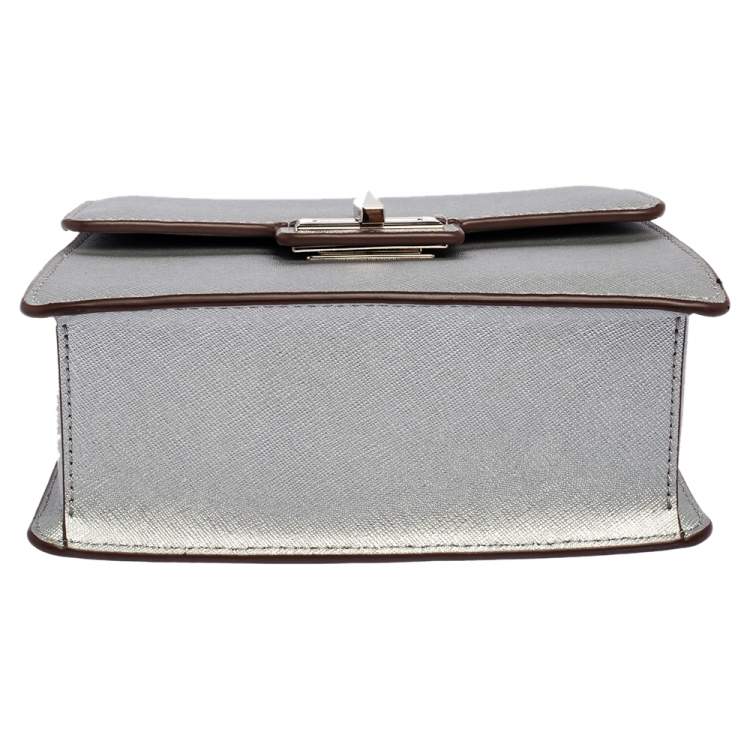 Pre Owned Dkny Silver Leather Jojo Mini Satchel