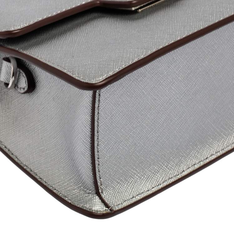 Pre Owned Dkny Silver Leather Jojo Mini Satchel