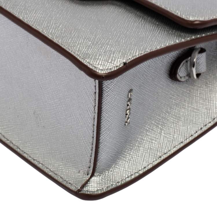 Pre Owned Dkny Silver Leather Jojo Mini Satchel