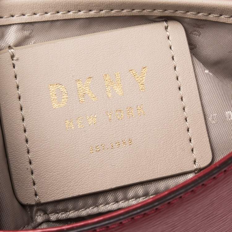 Pre Owned DKNY Red Leather Bryant Flap Crossbody Bag