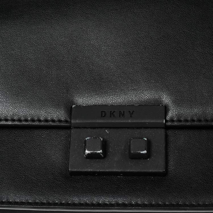 مملوكة مسبقًا DKNY Black Leather Chain Shoulder Bag