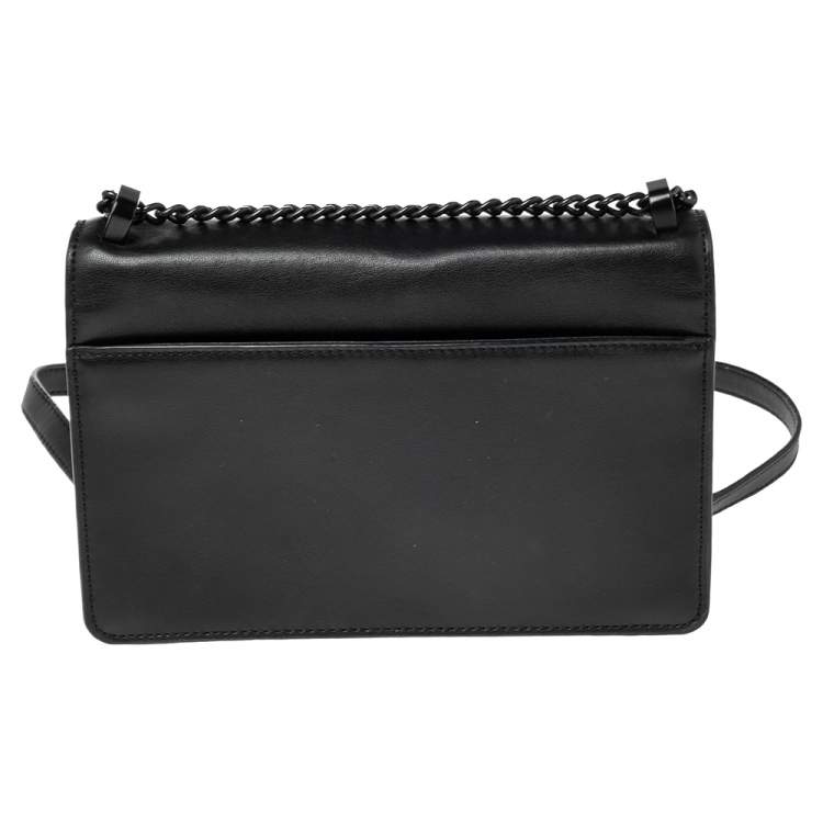 مملوكة مسبقًا DKNY Black Leather Chain Shoulder Bag