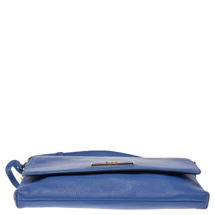 Pre Owned Dkny Blue Leather Bryant Park Shoulder Bag
