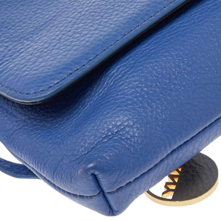 Pre Owned Dkny Blue Leather Bryant Park Shoulder Bag