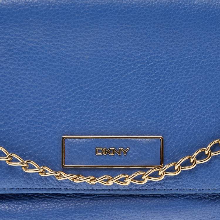 Pre Owned Dkny Blue Leather Bryant Park Shoulder Bag