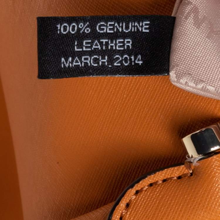 Pre Owned Dkny Tan Saffiano Leather Bryant Park Zip Tote
