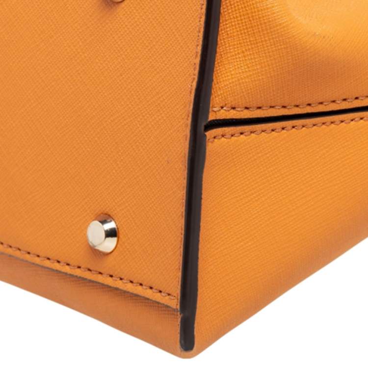Pre Owned Dkny Tan Saffiano Leather Bryant Park Zip Tote