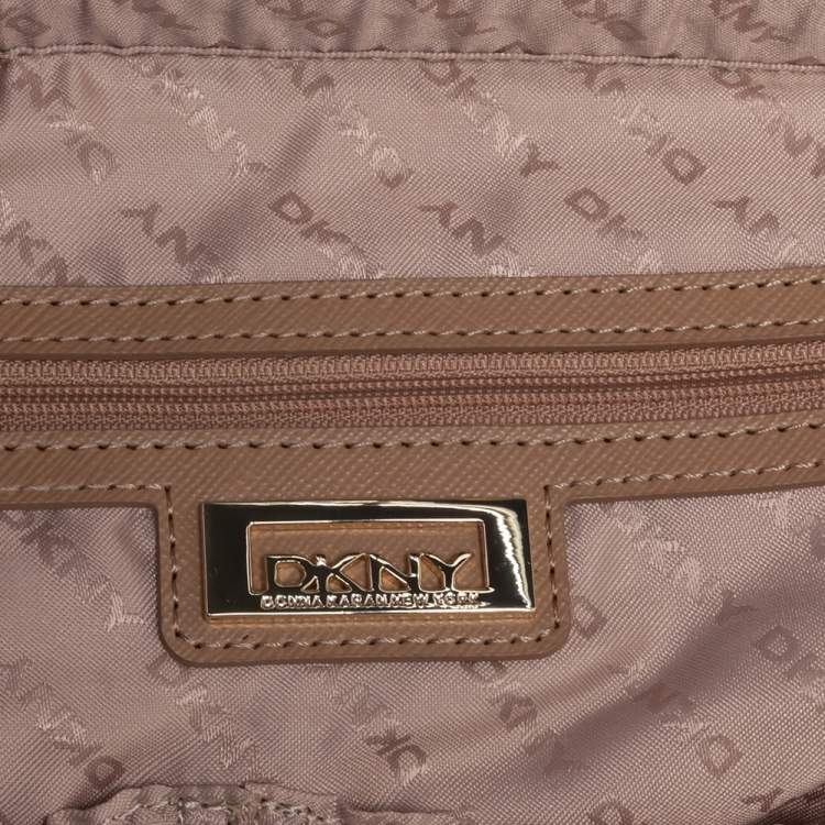 Pre Owned Dkny Tan Saffiano Leather Bryant Park Zip Tote