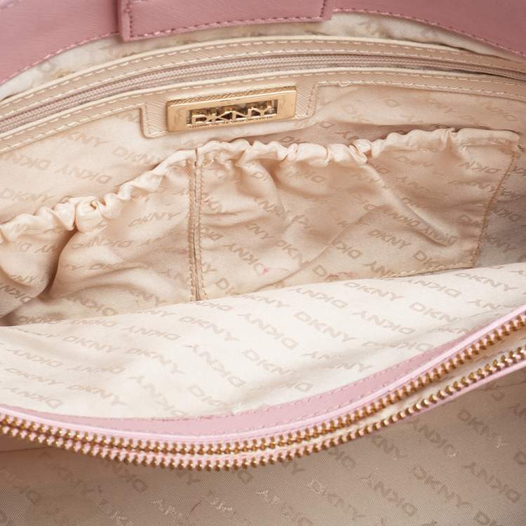 Pre Owned Dkny Pink Saffiano Leather Bryant Park Chain Tote