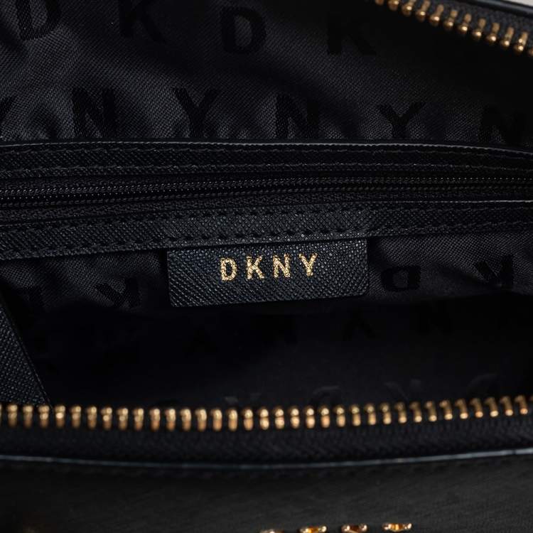 Pre Owned Dkny Black Leather Bryant Park Zip Shoulder Bag
