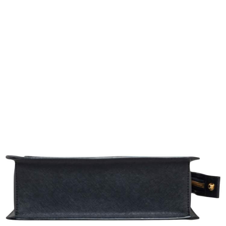Pre Owned Dkny Black Leather Bryant Park Zip Shoulder Bag