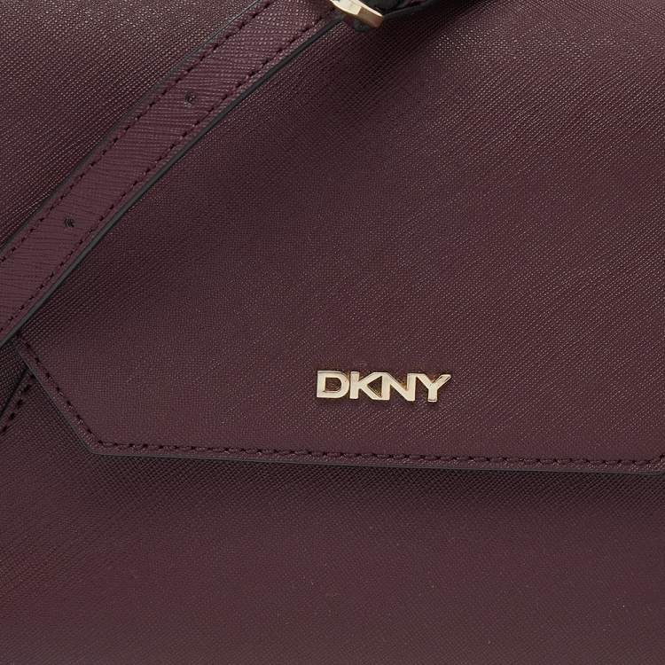 Pre Owned DKNY Burgundy Leather Bryant Park Envelope Shoulder Bag