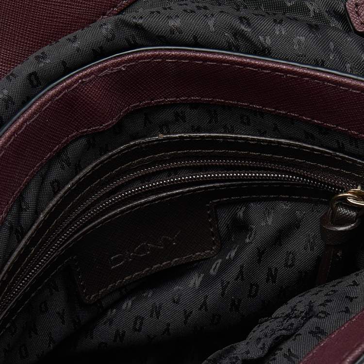 Pre Owned DKNY Burgundy Leather Bryant Park Envelope Shoulder Bag
