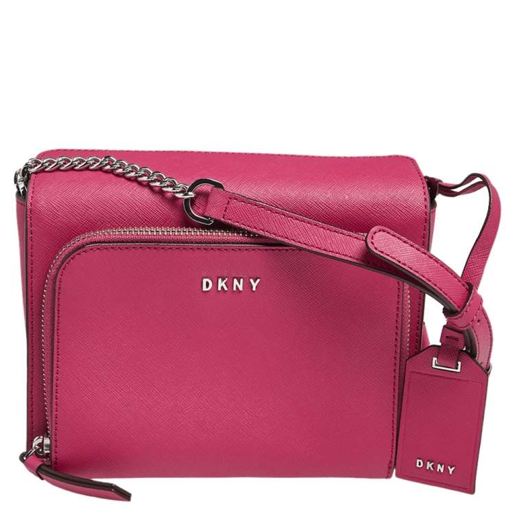 Dkny Bryant Park Pink Saffiano Leather Mini