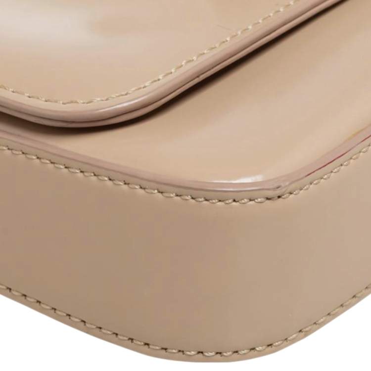 Pre Owned DKNY Beige Leather Flap Shoulder Bag