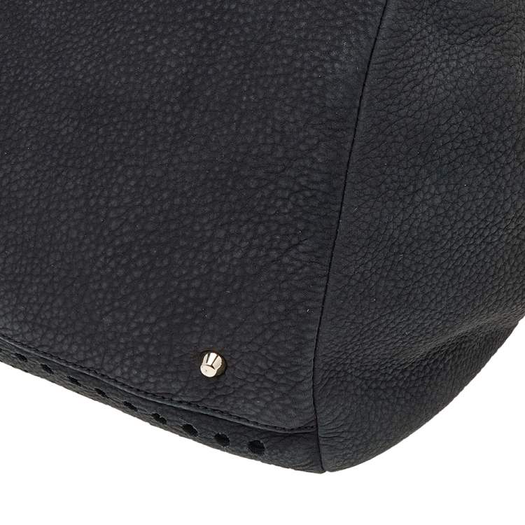 Pre Owned Dkny Black Leather Zip Tote