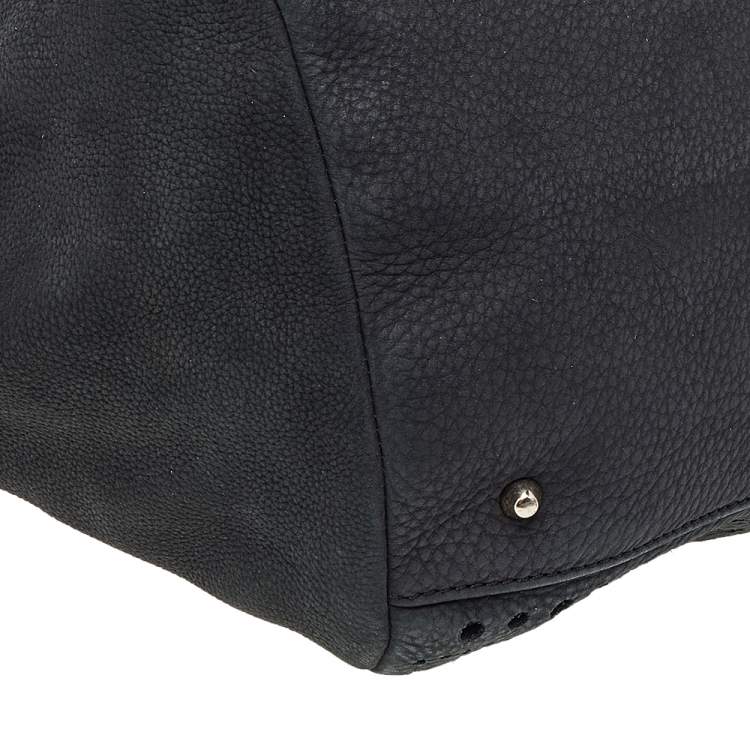 Pre Owned Dkny Black Leather Zip Tote