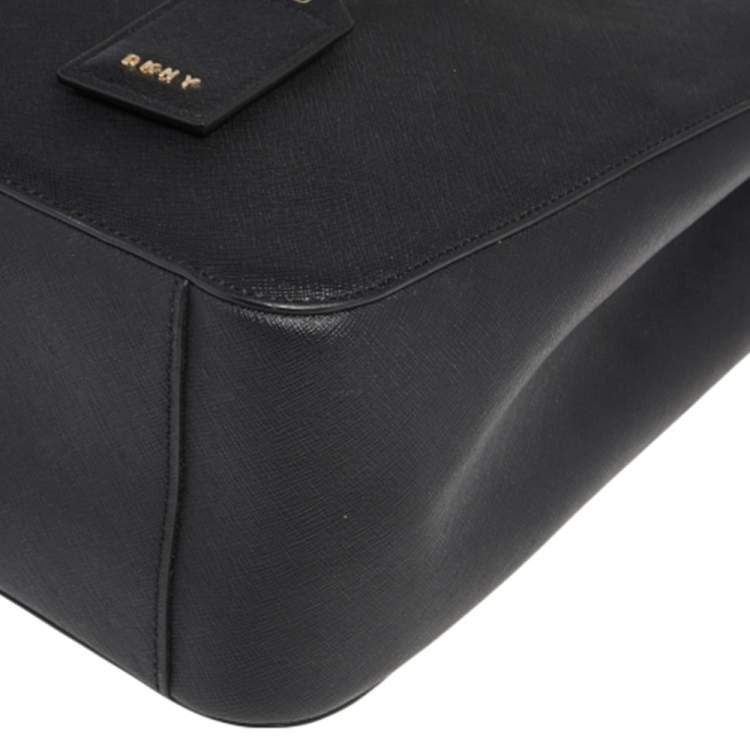 Pre Owned DKNY Black Leather Large Bryant Park Chain Tote
