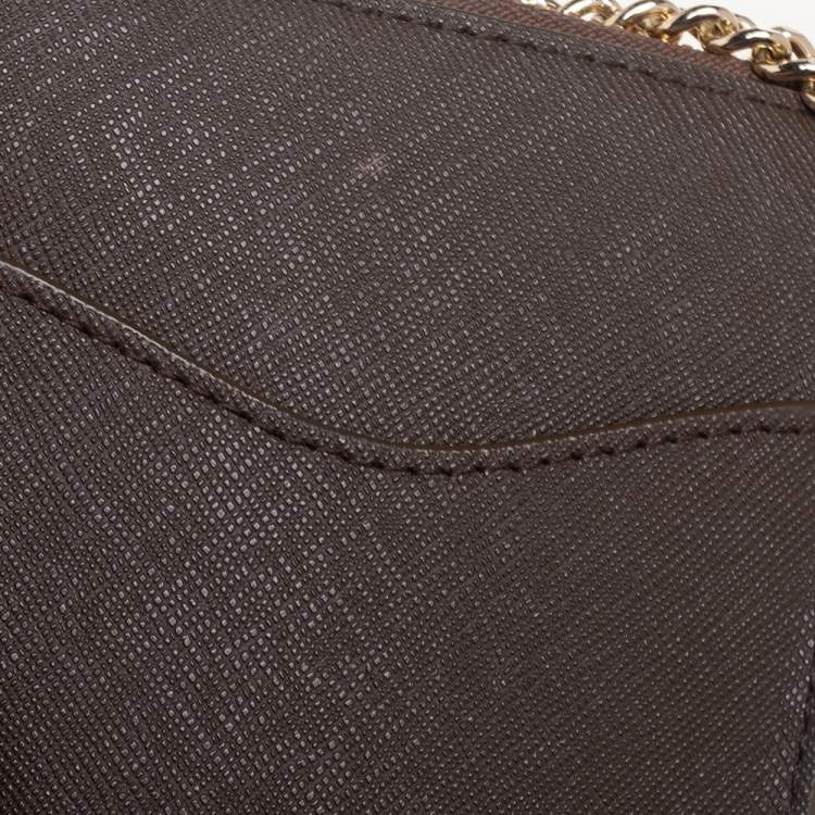 Pre Owned Dkny Brown Leather Phone Crossbody Bag