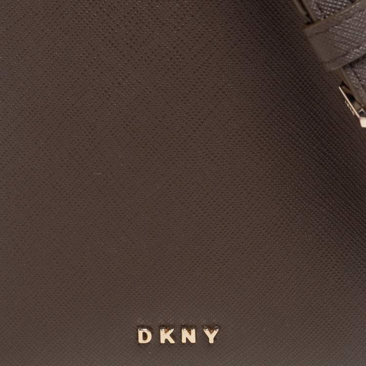 Pre Owned Dkny Brown Leather Phone Crossbody Bag