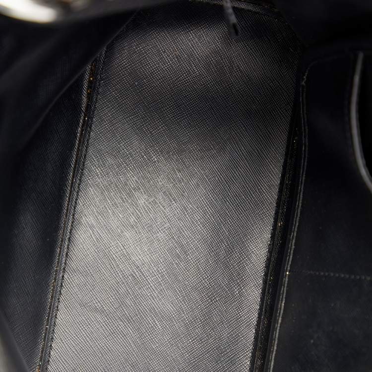 Pre Owned DKNY Black PVC Chain Handle Tote