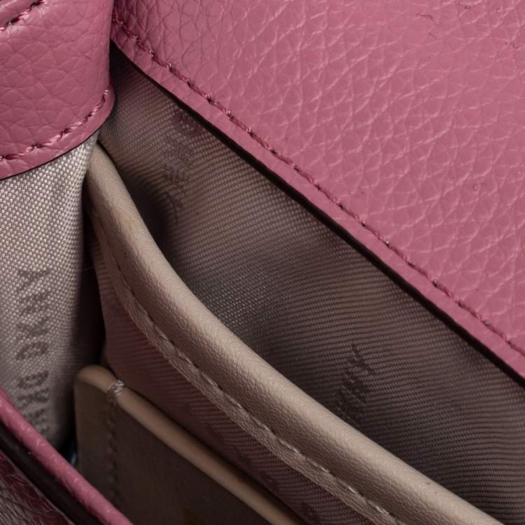 Pre Owned Dkny Pink Leather Elisa Phone Crossbody Bag