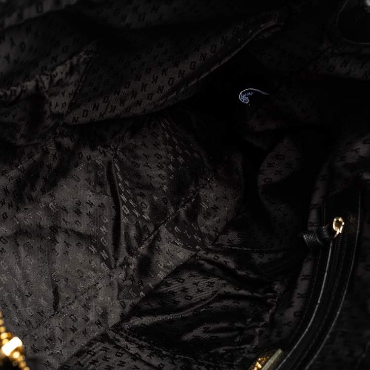 Pre Owned DKNY Black Saffiano Leather Bryant Park Chain Tote