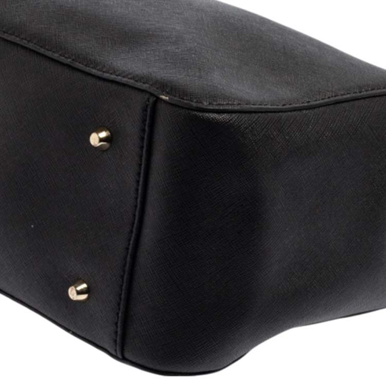 Pre Owned DKNY Black Saffiano Leather Bryant Park Chain Tote