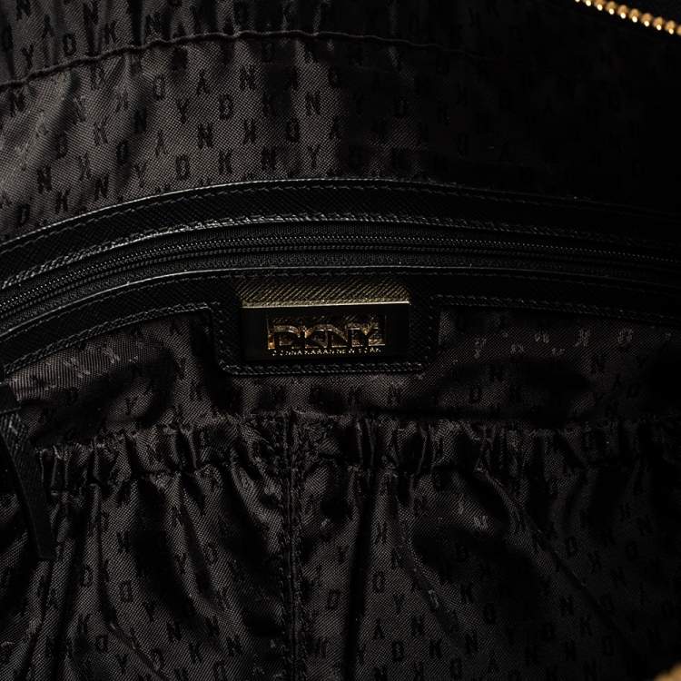 Pre Owned DKNY Black Saffiano Leather Bryant Park Chain Tote