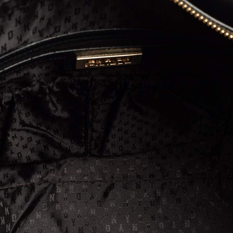 Pre Owned DKNY Black Saffiano Leather Bryant Park Chain Tote