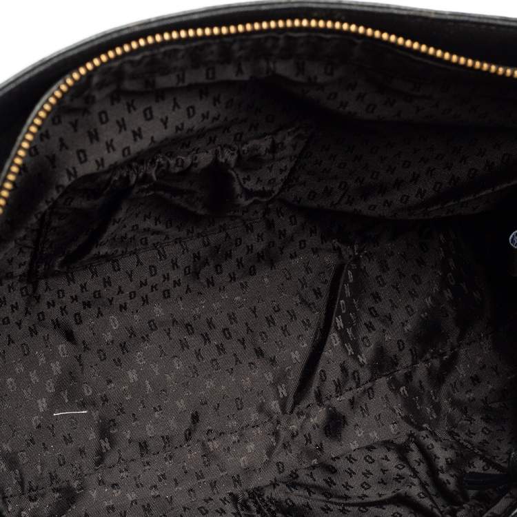 Pre Owned DKNY Black Saffiano Leather Bryant Park Chain Tote