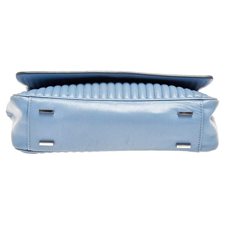 Pre Owned DKNY Light Blue Quilted Leather Gansevoort Top Handle Bag