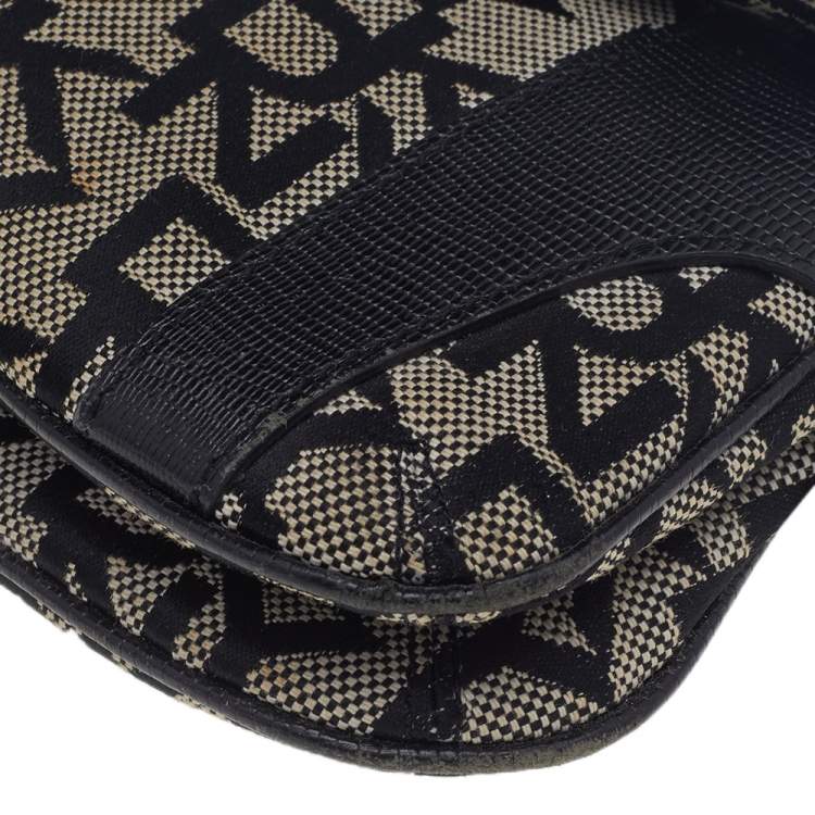 Pre Owned DKNY Brown/ Beige Signature Canvas And Embossed Lizard Leather Shoulder Bag 
