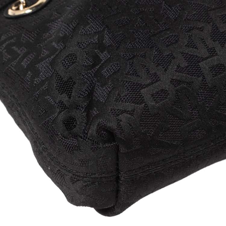 Pre Owned Dkny Black Signature Fabric Small Shoulder Bag