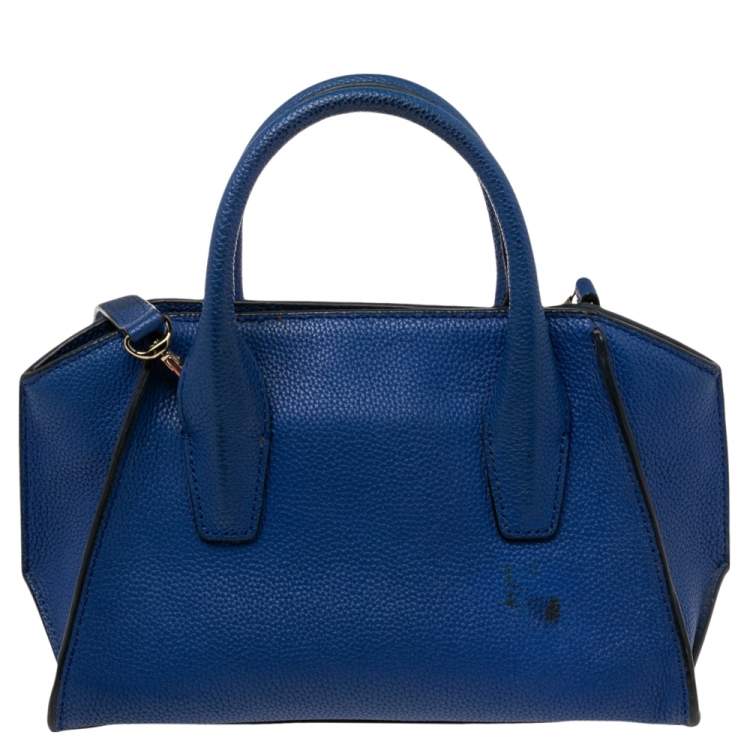 Pre Owned DKNY Blue Leather Chelsea Satchel