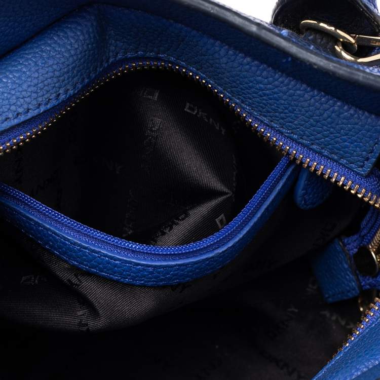 Pre Owned DKNY Blue Leather Chelsea Satchel