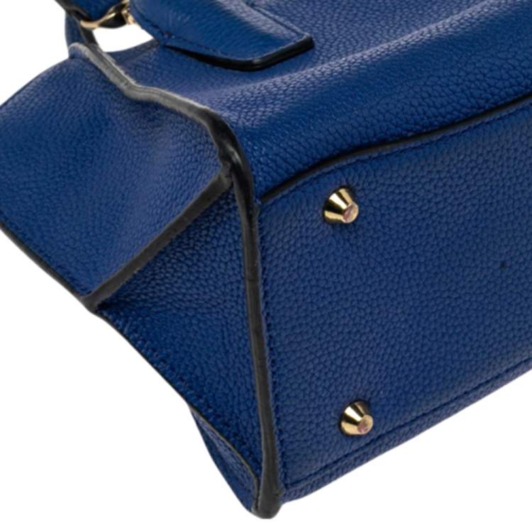 Pre Owned DKNY Blue Leather Chelsea Satchel