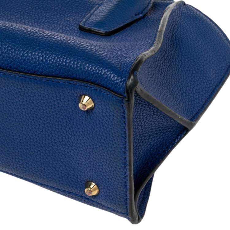 Pre Owned DKNY Blue Leather Chelsea Satchel