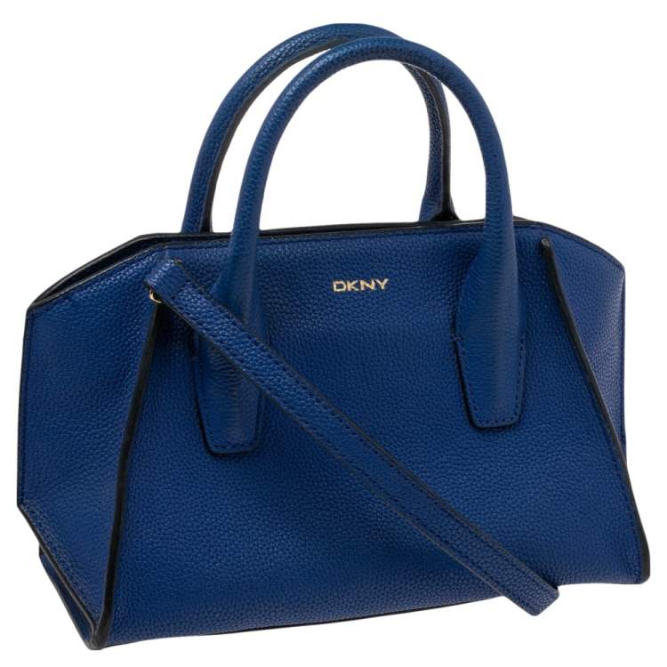 Pre Owned DKNY Blue Leather Chelsea Satchel