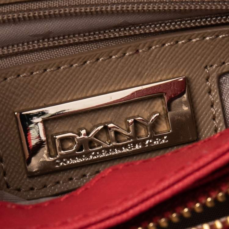 Pre Owned DKNY Red Leather Small Bryant Park Crossbody Bag
