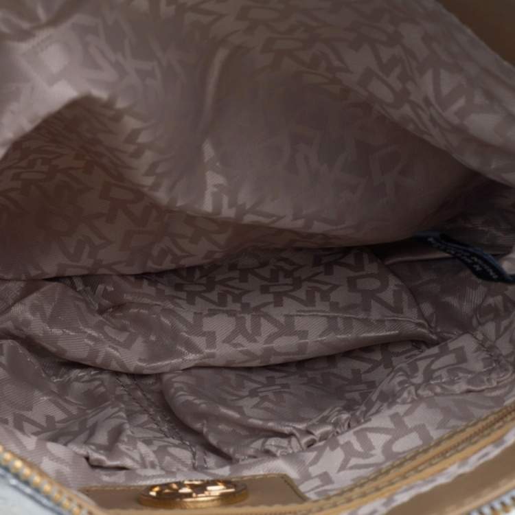 Pre Owned DKNY Silver Quilted Leather Shoulder Bag