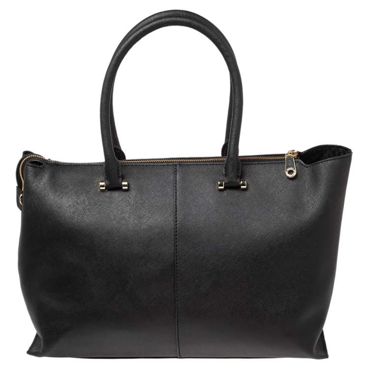 Pre Owned DKNY Black Saffiano Leather Bryant Park Zip Tote