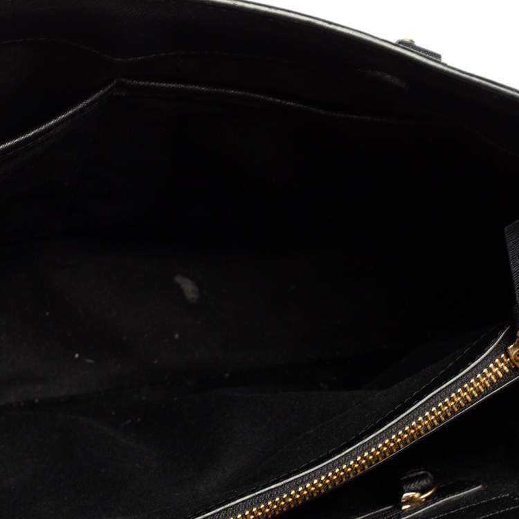 Pre Owned DKNY Black Leather Bryant Park Chain Tote