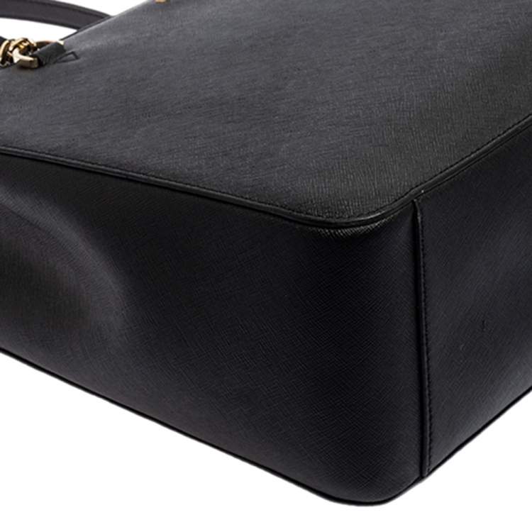 Pre Owned DKNY Black Leather Bryant Park Chain Tote